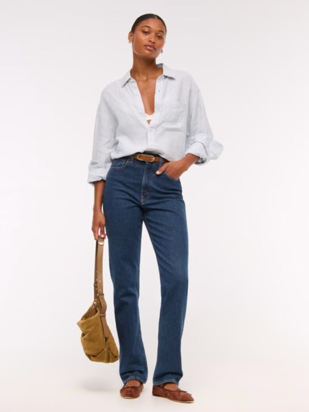 Abercrombie & Fitch Curve Love The 90s Straight Leg Ultra High Rise Jeans
